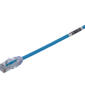 Cable de Parcheo UTP Cat6A, CM/LSZH, Diámetro Reducido (28AWG), Color Azul, 9.14 Metros (30 Pies)