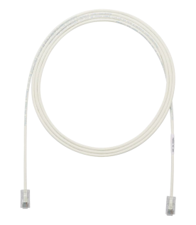 Cable de Parcheo UTP Cat6A, CM/LSZH, Diámetro Reducido (28AWG), Color Blanco Mate, 0.91 Metros (3 Pies)
