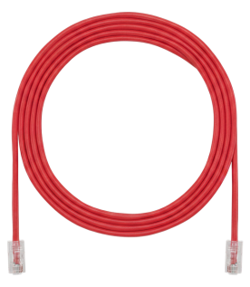 Cable de Parcheo UTP, Cat6A, 24 AWG, CM, Color Rojo, 6.71 Metros (22 Pies)