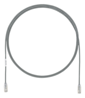 Cable de Parcheo UTP Cat6A, CM/LSZH, Diámetro Reducido (28AWG), Color Gris, 6.1 Metros (20 Pies)