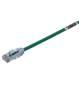 Cable de Parcheo UTP Cat6A, CM/LSZH, Diámetro Reducido (28AWG), Color Verde, 6.1 Metros (20 Pies)