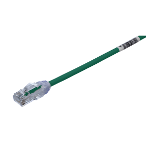 Cable de Parcheo UTP Cat6A, CM/LSZH, Diámetro Reducido (28AWG), Color Verde, 6.1 Metros (20 Pies)