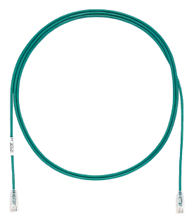 Cable de Parcheo TX6, UTP Cat6, Diámetro Reducido (28AWG), Color Verde, 0.3 Metros (1 Pie)
