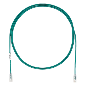 Cable de Parcheo TX6, UTP Cat6, Diámetro Reducido (28AWG), Color Verde, 0.3 Metros (1 Pie)