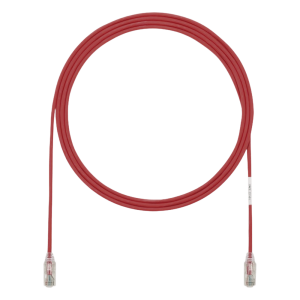 Cable de Parcheo TX6, UTP Cat6, Diámetro Reducido (28AWG), Color Rojo, 0.3 Metros (1 Pie)