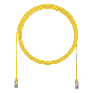 Cable de Parcheo TX6, UTP Cat6, Diámetro Reducido (28AWG), Color Amarillo, 0.3 Metros (1 Pie)
