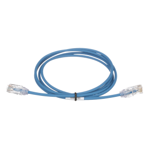 Cable de Parcheo TX6, UTP Cat6, Diámetro Reducido (28AWG), Color Azul, 0.61 Metros (2 Pies)