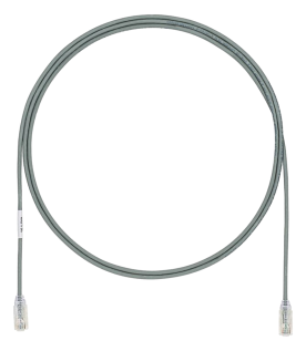 Cable de Parcheo TX6, UTP Cat6, Diámetro Reducido (28AWG), Color Gris, 0.91 Metros (3 Pies)