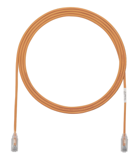 Cable de Parcheo TX6, UTP Cat6, Diámetro Reducido (28AWG), Color Naranja, 0.91 Metros (3 Pies)
