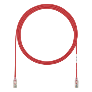 Cable de Parcheo TX6, UTP Cat6, Diámetro Reducido (28AWG), Color Rojo, 0.91 Metros (3 Pies)