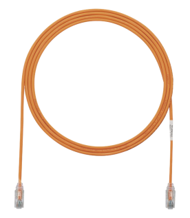 Cable de Parcheo TX6, UTP Cat6, Diámetro Reducido (28AWG), Color Naranja, 1.52 Metros (5 Pies)