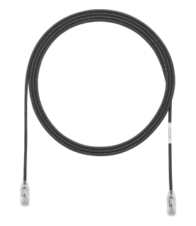 Cable de Parcheo TX6, UTP Cat6, Diámetro Reducido (28AWG), Color Negro, 1.83 Metros (6 Pies)