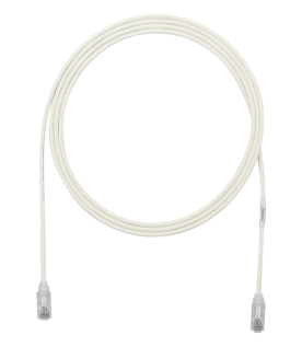 Cable de Parcheo TX6, UTP Cat6, Diámetro Reducido (28AWG), Color Blanco Mate, 2.13 Metros (7 Pies)