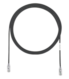 Cable de Parcheo TX6, UTP Cat6, Diámetro Reducido (28AWG), Color Negro, 2.13 Metros (7 Pies)