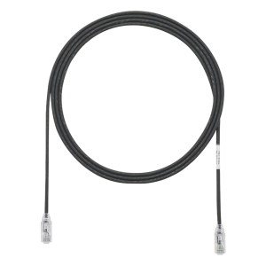 Cable de Parcheo TX6, UTP Cat6, Diámetro Reducido (28AWG), Color Negro, 2.13 Metros (7 Pies)