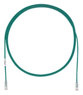 Cable de Parcheo TX6, UTP Cat6, Diámetro Reducido (28AWG), Color Verde, 2.13 Metros (7 Pies)