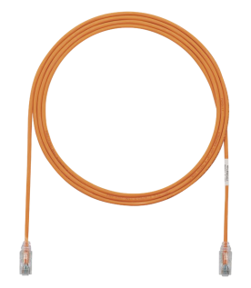 Cable de Parcheo TX6, UTP Cat6, Diámetro Reducido (28AWG), Color Naranja, 2.13 Metros (7 Pies)