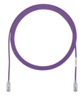 Cable de Parcheo TX6, UTP Cat6, Diámetro Reducido (28AWG), Color Violeta, 2.13 Metros (7 Pies)
