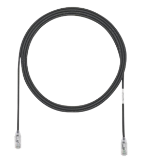Cable de Parcheo TX6, UTP Cat6, Diámetro Reducido (28AWG), Color Negro, 2.44 Metros (8 Pies)