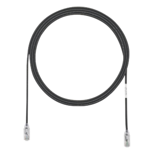 Cable de Parcheo TX6, UTP Cat6, Diámetro Reducido (28AWG), Color Negro, 2.44 Metros (8 Pies)