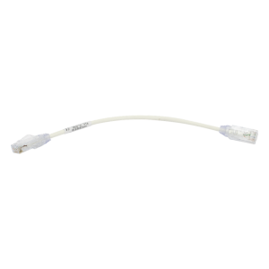 Cable de Parcheo TX6, UTP Cat6, Diámetro Reducido (28AWG), Color Blanco, 20.32 cm (8 Pulgadas)