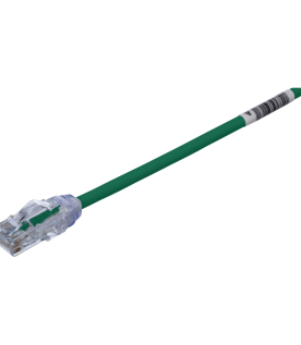 Cable de Parcheo UTP Cat6A, CM/LSZH, Diámetro Reducido (28AWG), Color Verde, 3.05 Metros (10 Pies)