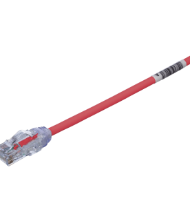 Cable de Parcheo UTP Cat6A, CM/LSZH, Diámetro Reducido (28AWG), Color Rojo, 3.05 Metros (10 Pies)