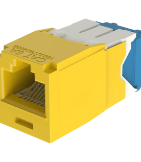 Conector Jack RJ45 Estilo TG, Mini-Com, Categoría 6A, de 8 Posiciones y 8 Cables, Color Amarillo