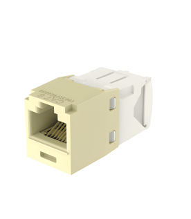 Conector Jack RJ45 Estilo TG, Mini-Com, Categoría 6, de 8 Posiciones y 8 Cables, Color Marfil