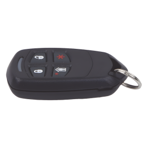 Control remoto inalámbrico tipo llavero de 4 botones con funciones programables para sistemas de alarma