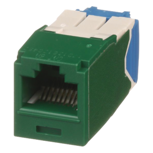 Conector Jack RJ45 Estilo TG, Mini-Com, Categoría 6A, de 8 Posiciones y 8 Cables, Color Verde