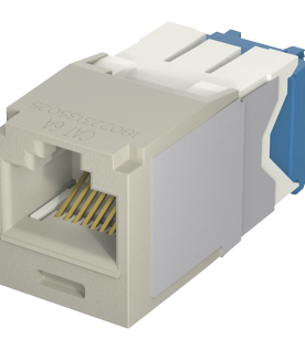 Conector Jack RJ45 Estilo TG, Mini-Com, Categoría 6A, de 8 Posiciones y 8 Cables, Color Gris