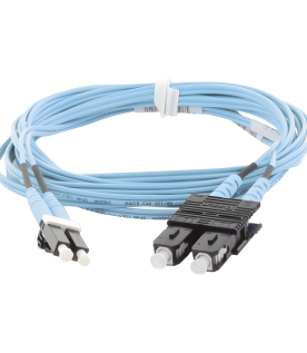 Jumper de Fibra Optica Multimodo 50/125 OM3, LC-SC Duplex, OFNR (Riser), Color Aqua, 3 Metros (9.84 Pies)