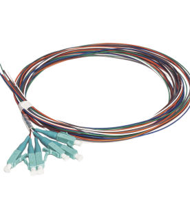 Kit de 6 Pigtails LC Multimodo OM3 50/125, Conectores Aqua, 2 Metros (6.56 Pies)