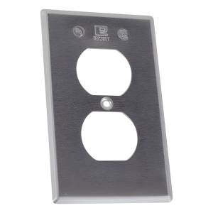 Tapa rectangular para contacto dúplex de aluminio tipo RR a prueba de intemperie.