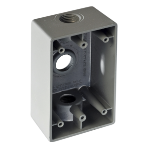 Caja Condulet FS de 1/2" (12.7 mm) con tres bocas a prueba de intemperie.