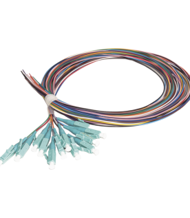 Kit de 12 Pigtails LC Multimodo OM3 50/125, Conectores Aqua, 2 Metros (6.56 Pies)