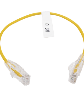 Cable de Parcheo Slim UTP Cat6 - 30 cm (11.81 Pulgadas) Amarillo Diámetro Reducido (28 AWG)