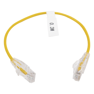 Cable de Parcheo Slim UTP Cat6 - 30 cm (11.81 Pulgadas) Amarillo Diámetro Reducido (28 AWG)