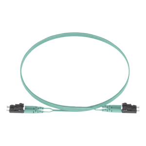 Jumper de Fibra Optica Multimodo 50/125 OM3, LC-LC Duplex, OFNR (Riser), Color Aqua, 5 Metros (16.40 Pies)