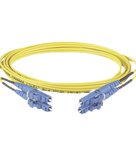 Jumper de Fibra Optica Monomodo 9/125 OS2, LC-LC Duplex, OFNR (Riser), Color Amarillo, 30 Metros (98.43 Pies)