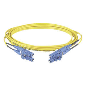 Jumper de Fibra Optica Monomodo 9/125 OS2, LC-LC Duplex, OFNR (Riser), Color Amarillo, 30 Metros (98.43 Pies)