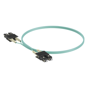 Jumper de Fibra Optica Multimodo 50/125 OM3, SC-SC Duplex, OFNR (Riser), Color Aqua, 2 Metros (6.56 Pies)