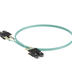 Jumper de Fibra Optica Multimodo 50/125 OM3, SC-SC Duplex, OFNR (Riser), Color Aqua, 3 Metros (9.84 Pies)