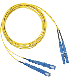 Jumper de Fibra Optica Monomodo 9/125 OS2, LC-SC Duplex, OFNR (Riser), Color Amarillo, 3 Metros (9.84 Pies)