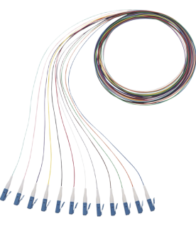 Kit de 12 Pigtails con Conector LC, Monomodo 9/125 OS2, 900um, de 1 Metro (3.28 Pies)