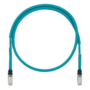 Patch Cord Cat6A de Grado Industrial 600V, Blindado SF/UTP, Calibre 26 AWG, Color Aqua, 10 Metros