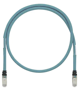 Patch Cord Cat6A de Grado Industrial 600V, Blindado SF/UTP, Calibre 26 AWG, Color Aqua, 2 Metros (6.56 Pies)