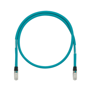 Patch Cord Cat6A de Grado Industrial 600V, Blindado SF/UTP, Calibre 26 AWG, Color Aqua, 3 Metros (9.84 Pies)