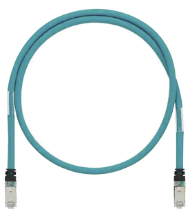 Patch Cord Cat6A de Grado Industrial 600V, Blindado SF/UTP, Calibre 26 AWG, Color Aqua, 5 Metros (16.40 Pies)
